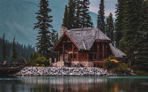 Download Wallpaper 2560x1600 House Lake Harmony Silence Trees