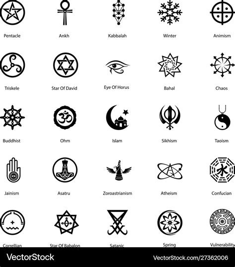 Magical Symbol Glyph Icons Pack Royalty Free Vector Image