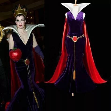 Snow White Evil Queen Dress Costume Outfit Adult Dress Cape Gloves