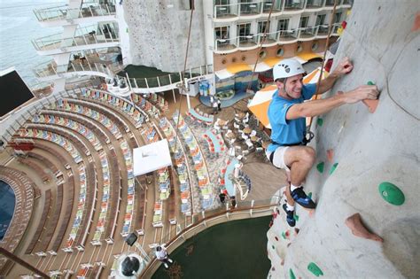 Climbing To New Heights On Royal Caribbeans Rock Wall Offers Guests A