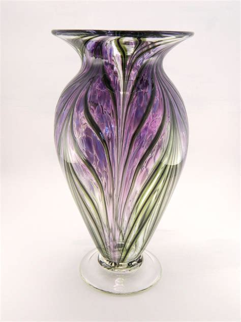 Hand Blown Art Glass Vase Lavender And By Paradiseartglass