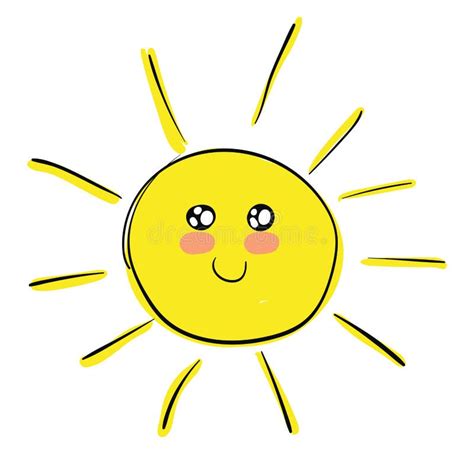 Um Sol Vetor Ou Ilustração Colorida Feliz E Giro Ilustração Do Vetor