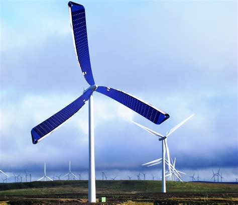 Una Turbina E Lica Proyectada Con Placas Solares Condom Nios Verdes
