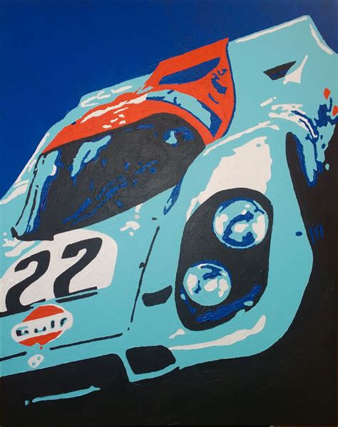 Porsche 917 Gulf Racing Art Deco Posters Car Posters Gulf Racing Art