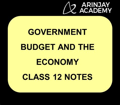 Government Budget And The Economy Class 12 Notes Objectives And Components