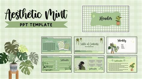 Aesthetic Mint Ppt Template 14 Animated Slide Easy Simple Free