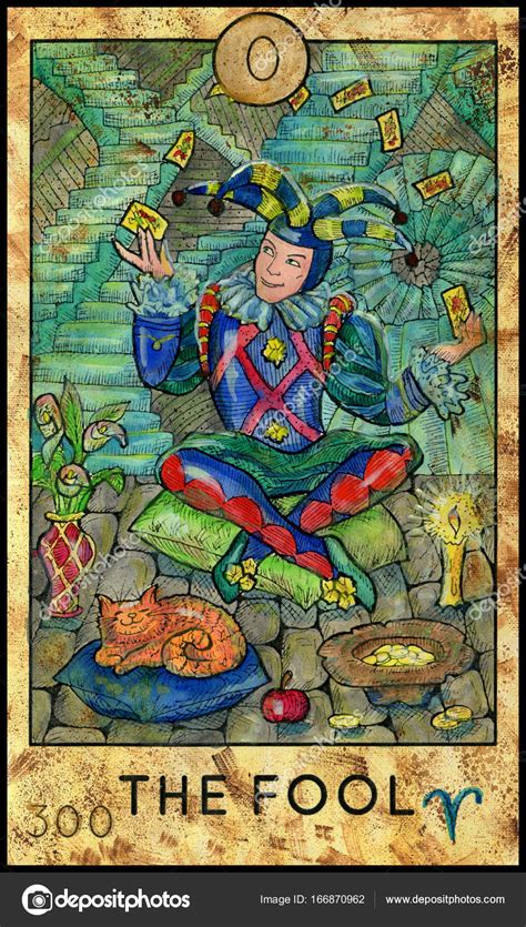 Dwaas Joker Grote Arcana Tarot Kaart Stockfoto Samiramay 166870962