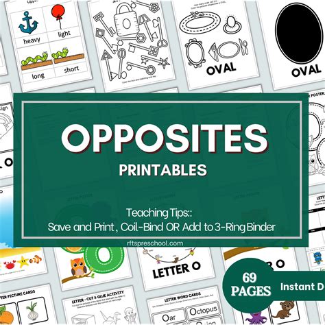 Opposites Theme Unit Plans Lesson Plans Activities Printables Prek Preschool Kinder