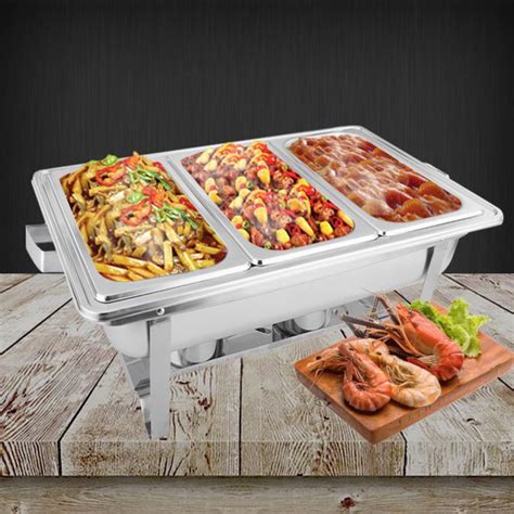 Soga L Stainless Steel Chafing Food Warmer Catering Three Trays