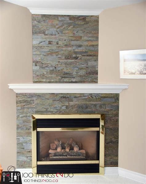 Fireplace Surround Aspect Peel And Stick Tile Stone Fireplace Surround