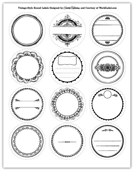 Round Labels In A Vintage Style Design Free Printable Labels