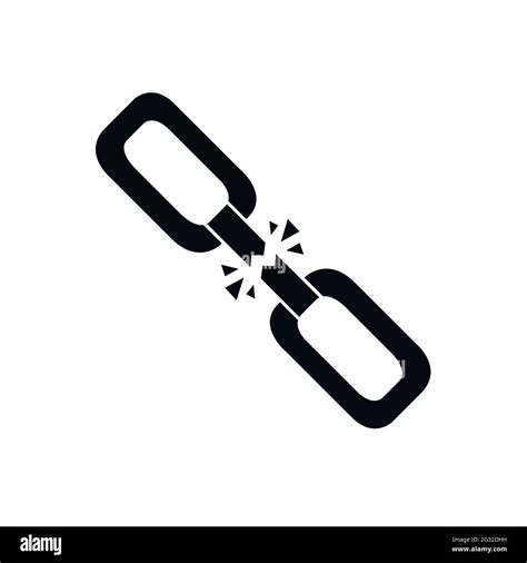 Broken Chain Freedom Concept Isolated On White Vector Stock Vector