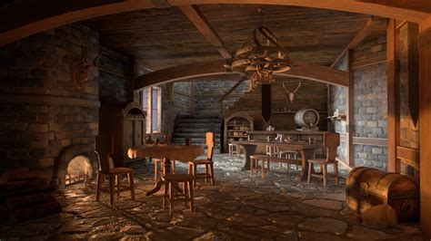 Medieval Interior Set 3d Model In Dining Room 3dexport