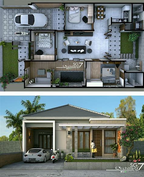 Denah Rumah Sederhana Minimalis Satu Lantai Gambar Design Rumah