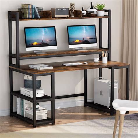 Buy Tribesigns 55 Inches Computer Desk With Hutch And Monitor Stand