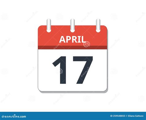 April 17th Calendar Icon Vector Concept Of Schedule Business And