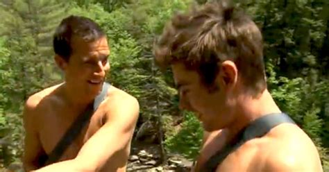 Shirtless Zac Efron Jumps Off Cliff With Bear Grylls E Online