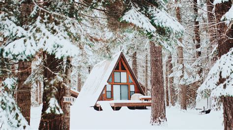 21 Cozy Winter Cabin Desktop Wallpaper Green Wallpaper