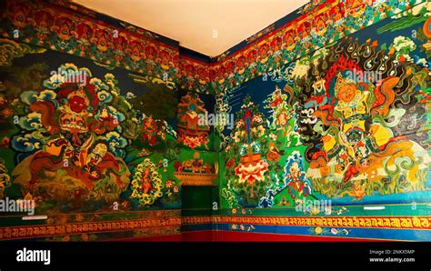 Thangka Paintings Of Tibetan Gods In The Norbulingka Monastery