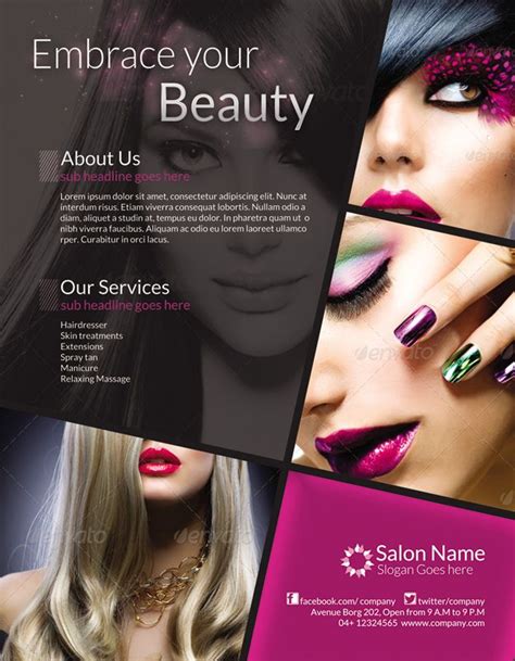classy salon flyer magazine ad beauty salon posters beauty salon design beauty posters