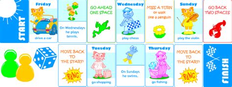 Card Games For Kids Learning English Days Of The Week
