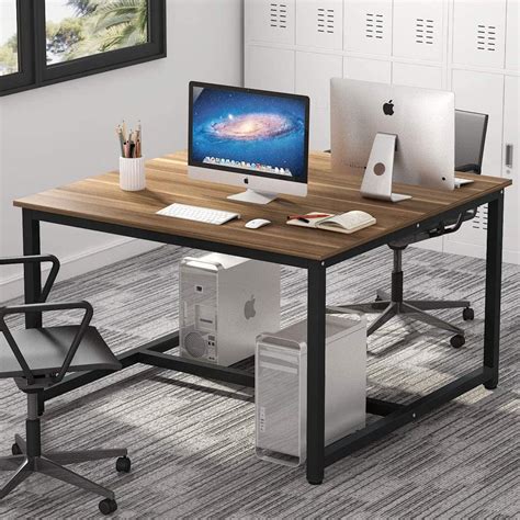 Tribesigns Computer Desk, 47 x 47 inch Extra Large Two Person Desk