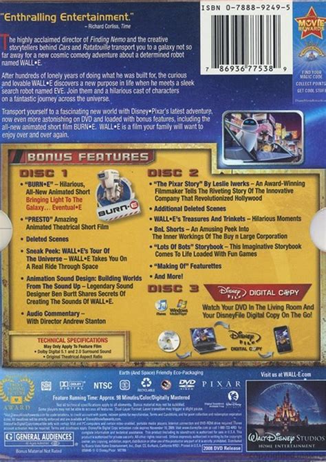 Wall E 3 Disc Special Edition Dvd 2008 Dvd Empire