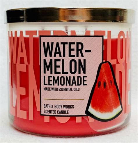 1 Bath And Body Works Watermelon Lemonade Large 3 Wick Scented Candle 14