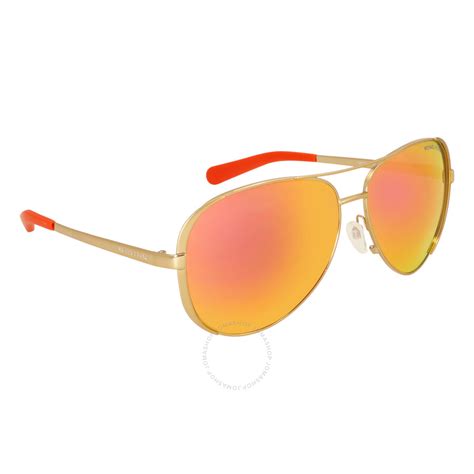 michael kors chelsea aviator sunglasses gold orange mirror michael kors sunglasses jomashop