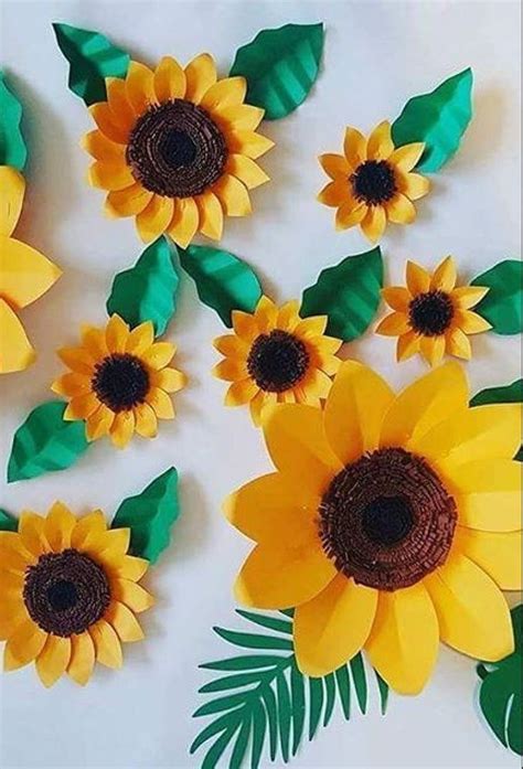 Large Paper Sunflowers Paper Flower Template Paper
