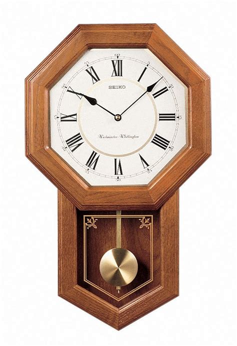 Seiko Pendulum Wall Clock With Best Mahogany Wood And Crystal Accessories