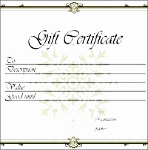 Full Page Gift Certificate Template Beautiful 9 Printable Gift