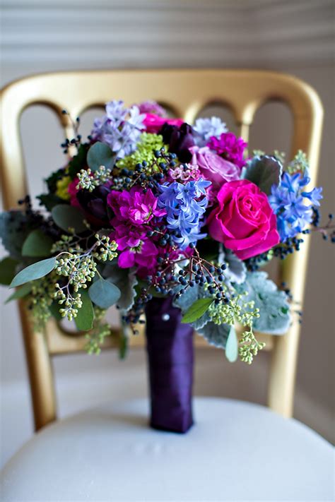 These flowers are bright and cheerful and so popular among brides. southern-wedding-purple-and-pink-bouquet