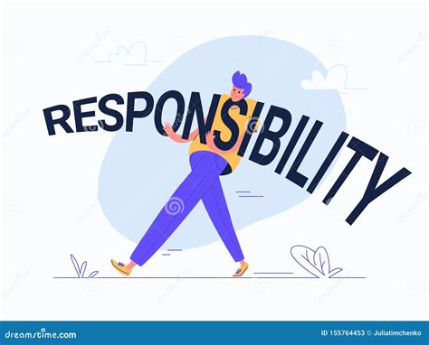Young Man Carrying Heavy Responsibility Word Stock Vector