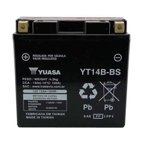Bateria Moto Yuasa Yt14b 4 Bs 150x70x145mm