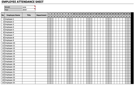 Free Employee Attendance Tracker Excel Template 2023 Printable Word