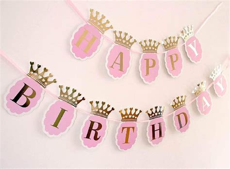 Happy Birthday Princess Crown Banner Color Pink At Rs 299 Piece In