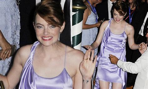 Emma Stone Wears Negligee Inspired Mini At La La Land Premiere At