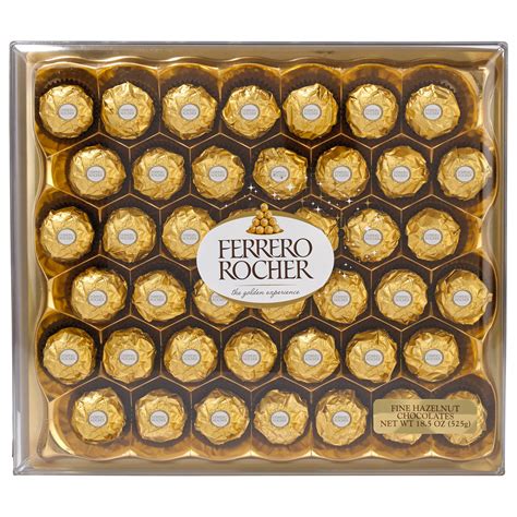 Ferrero Rocher Fine Hazelnut Milk Chocolates 42 Count 185 Oz