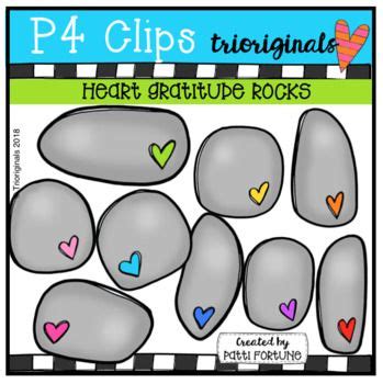 FREE Heart Gratitude Rocks P4 Clips Trioriginals Clip Art Freebies