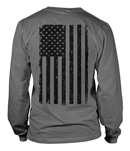 Distressed Black Usa Flag United States Unisex Long Sleeve Shirt