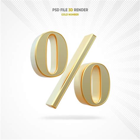Premium Psd 3d Gold Number Percentage