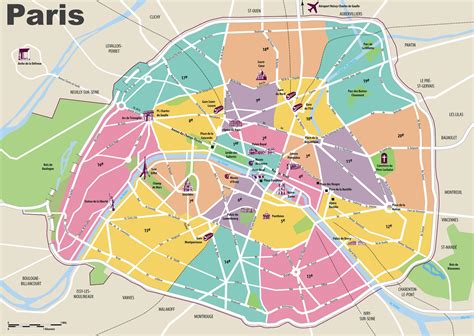 Printable Attractions Map Of Paris