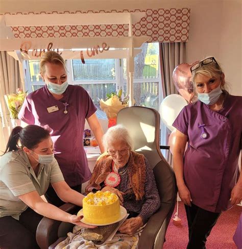 Mary Marks Milestone Birthday At Wisbech Care Home With Cake And Singing