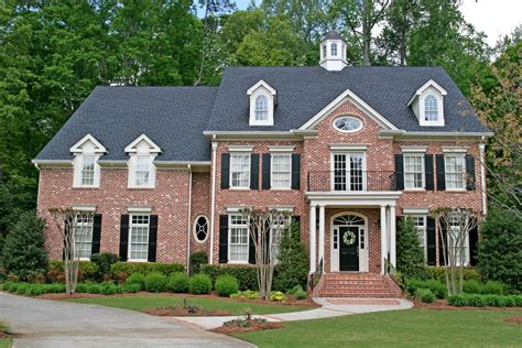 Brick Two Story Brick Exterior House Red Brick House Colonial House