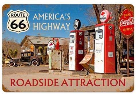 Vintage Americas Highway Metal Sign 12 X 18 Inches