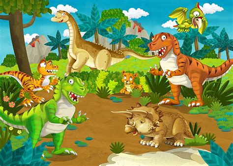 Video Studio 6x4ftsxy1029 Levoo Cartoon Dinosaur Forest Background