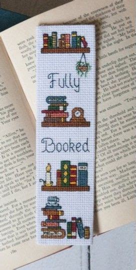 Fully Booked Counted Cross Stitch Bookmark Pattern By Fandom Cross