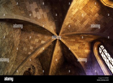 Vaulted Ceiling In The Old Church Stock Photo Alamy