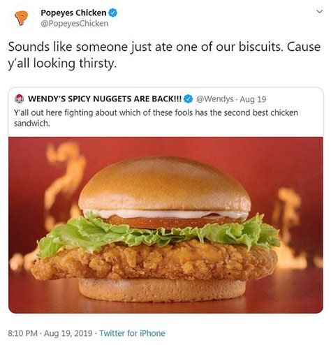 Chick Fil A Wendys And Popeyes Are Beefing Over Who Has The Best